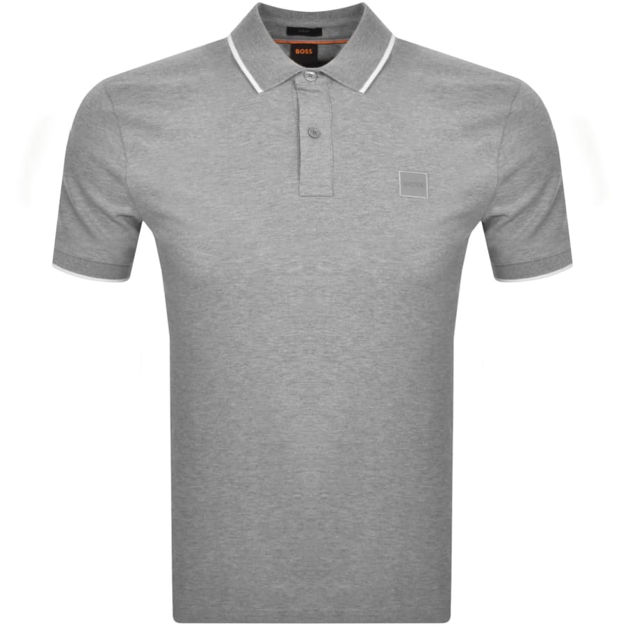 BOSS Passertip Slim Fit Polo T Shirt Grey Mainline Menswear Canada